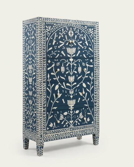 Chinoiserie Floral Bone Inlay Almirah