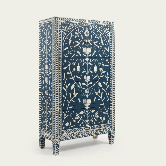 Chinoiserie Floral Bone Inlay Almirah