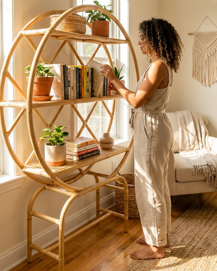 Nusantara Round Rattan Shelf