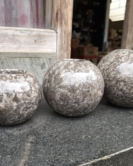 Round Marble Candle Holders – Set of 3