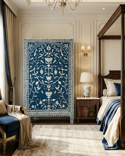 Chinoiserie Floral Bone Inlay Almirah