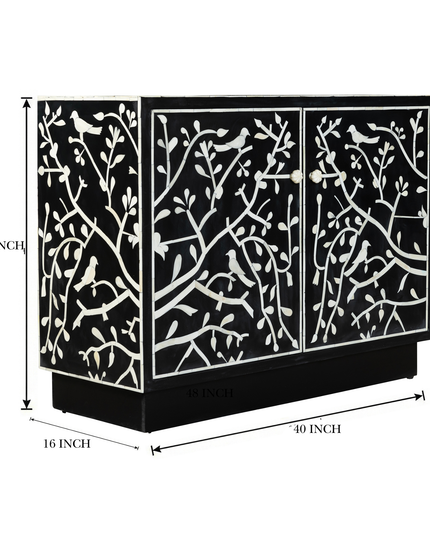 Chinoiserie Bird Bone Inlay Cabinet