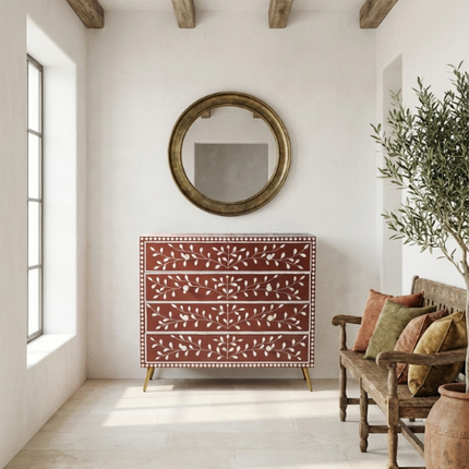 Terracotta Vine Chest of Drawers