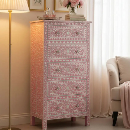 Blush Pink Mother of Pearl Dresser