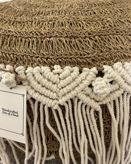 Boho Macrame Pouf